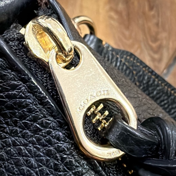Coach “Pennie” Black Pebbled Leather Shoulder Bag (with Hang Tag & Twilly)(EUC) - Picture 15 of 17
